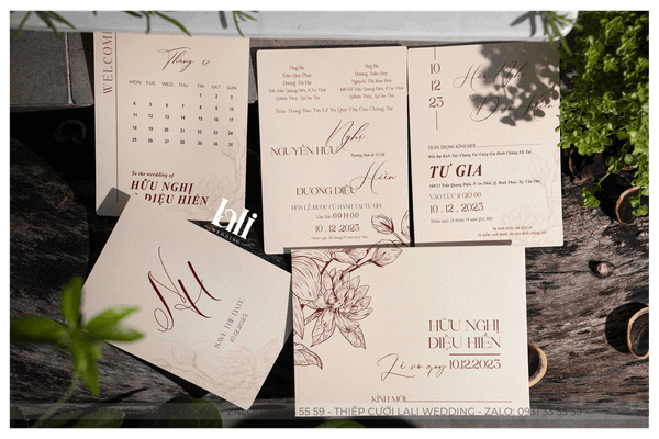 Thiệp cưới nhà Lali - Mẫu B0263